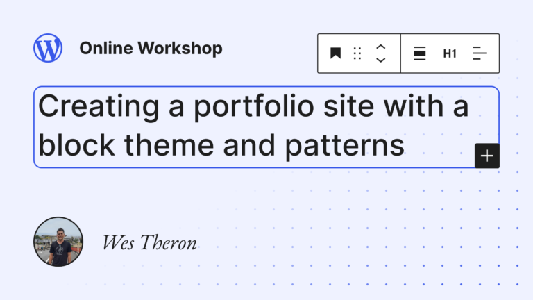 REPLAY · Portfolio site with a block theme & patterns (Wes Theron)