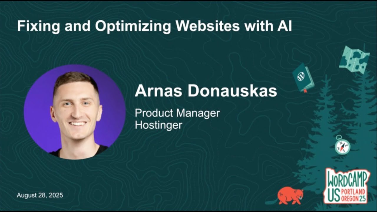 Video thumbnail: WordCamp US 2025: Arnas Donauskas "Fixing and Optimizing websites with AI" by WordPress