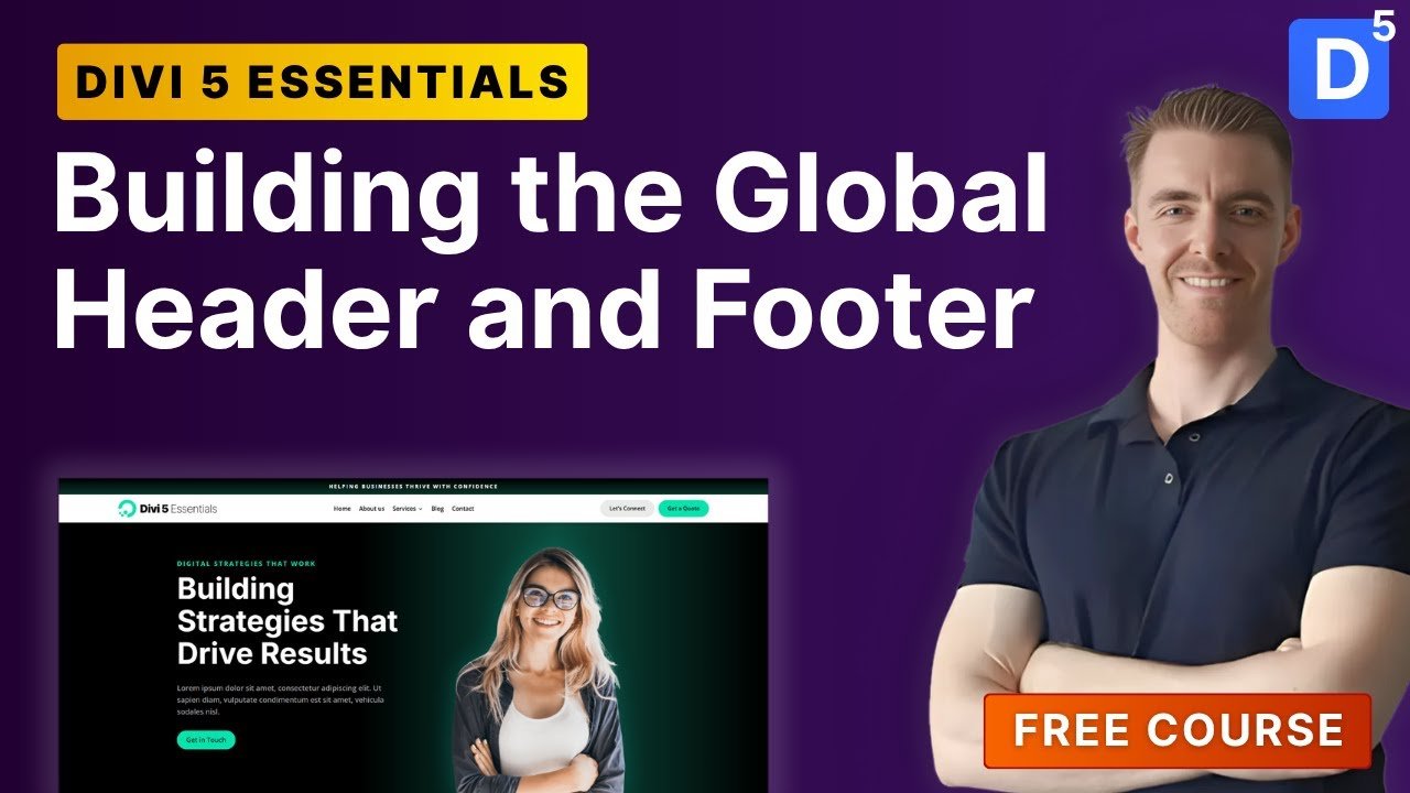 Video thumbnail: Step 2: Building the Global Header & Footer in Divi 5 by Mark Hendriksen
